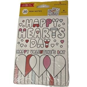 American Greetings 20 Mini Notes Valentine's Day Allison Black Illustration Kids